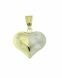 14 carat bicolor gold memorial pendant 'Heart' matte and glossy