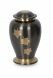 Cast brass cremation urn for ashes with golden leaves