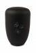 Black metal cremation urn for ashes with three butterflies