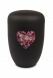 Black metal cremation urn for ashes – Flower heart