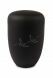 Black metal cremation urn for ashes – Line with two doves