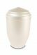 Metal cremation ash urn cream white and mother of pearl wit gold coloured strap