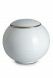 Keepsake urn of porcelain 'Sfera' - Platinum-colored edge