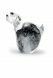 Crystal glass keepsake urn for ashes 'Dog' white/black