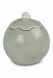 Ceramic keepsake urn 'Flower' grey green