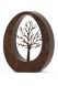 Bronze cremation ashes mini urn 'Oval Tree'