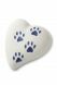 Pet urn heart with paw prints