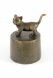 Cat funeral urn standing bronzed