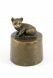 Cat small sitting funeral urn bronzed