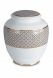 Porcelain cremation urn for ashes 'Classica' | Four-leaf clovers with double gold-colored edges
