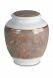 Porcelain cremation urn for ashes 'Classica' | Brown marble motif with gold-colored edges