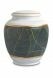 Porcelain cremation urn for ashes 'Classica' | Green leaves with gold-colored edges