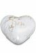 Half-standing heart cremation urn for ashes - Carrara marble with gold-colored veins - Love Collection