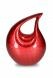 High gloss red teardrop cremation urn for ashes