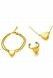 Cremation Jewellery Set with Heart in Gold-Plated Stainless Steel - Bracelet, Ring & Necklace
