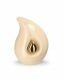 Teardrop cremation keepsake urn for ashess beige with small gold-coloured teardrop in various sizes