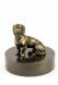 Dachshund funeral urn bronzed
