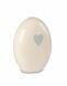 Ceramic cremation urn for ashes with heart beige