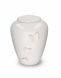 White ceramic urn for ashes 'Memento' with butterflies