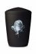 Black metal/steel funeral urn 'Rose'
