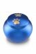 pet urn for ashes matte blue with 2 gold-coloured paw prints in various sizes