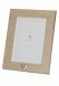 Light brown photo frame urn with small silver pawprint heart for cremation ashes