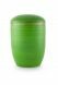 Green coloured water cremation urn for burial with golden stripe