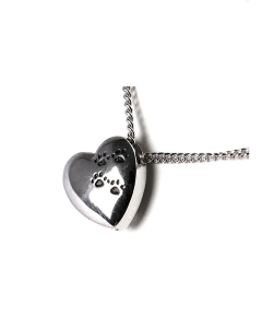 Silver (925) Pet Ash Pendant Heart with Paws