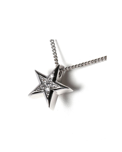Cremation Pendant for Ashes 'Star' with zirconia stones | 925 silver