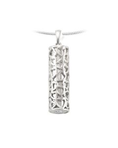 Ash pendant 925 silver 'Tube with hearts'