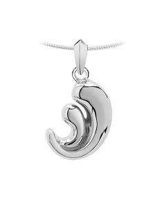Cremation Ashes pendant 'Parent and child' 14k. white gold