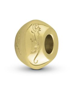 Gold memorial ashes charm/bead 'Cat and Mouse'