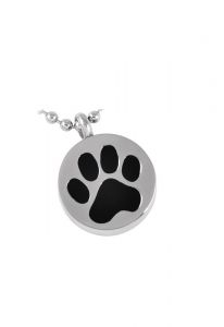 Stainless steel ashes pendant 'Pawprint'