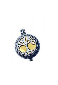 Stainless steel ashes pendant 'Tree of life' gold coloured