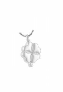Stainless steel ashes pendant 'Four-leaf clover'