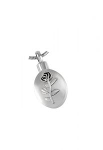 Stainless steel ashes pendant 'Rose'