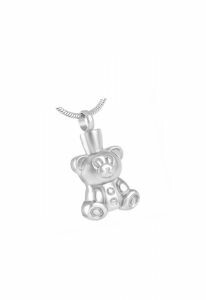 Stainless steel ashes pendant 'Teddy bear'