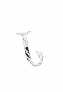 Stainless steel ashes pendant 'Fishhook'