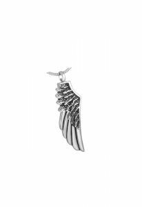 Stainless steel ashes pendant 'Angel wing'
