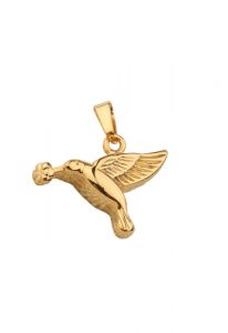 Gold plated ashes pendant 'Hummingbird'