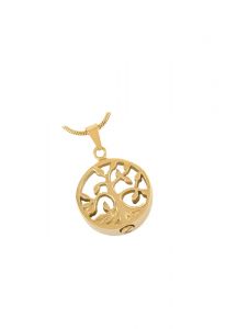 Gold plated ashes pendant 'Tree of life'