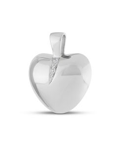 Ashes pendant heart with two chambers and zirconia stones