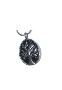Stainless steel ashes pendant 'Oval Tree of life'