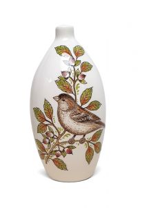 Hand-painted keepsake urn 'Sparrows'