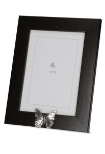 Dark brown photo frame urn with small butterfly for cremation ashes