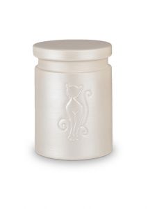 Biodegradable cremation ashes cat urn white