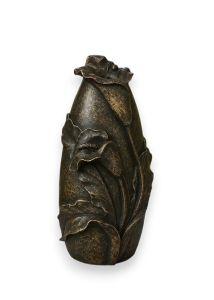 Weather resistant bronze urn for ashes 'Flowers'