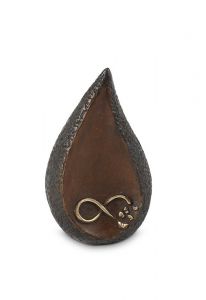 Weather resistant bronze cremation ashes keepsake urn 'Infinity' with butterflies