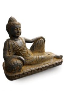 Laying or Reclining Buddha urn bronze