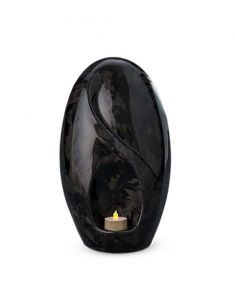 Carbon fiber urn for ashes 'Eternity' for LED candle